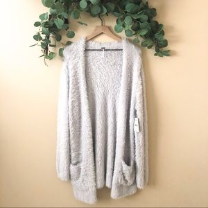 Like New Free People Faux Fur Cardigan